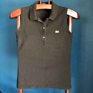 LACOSTE Sleeveless Black Polo Sz 34 (XS)
